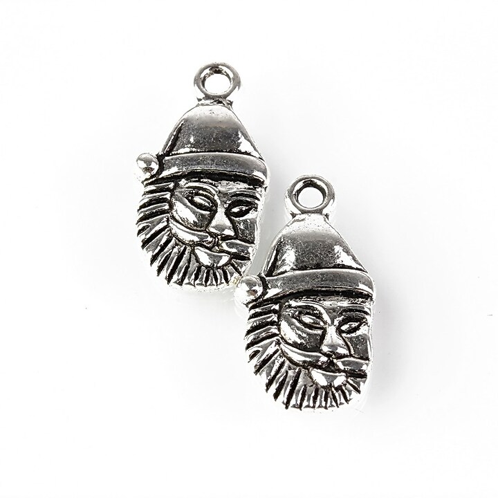 Charm Mos Craciun 22x12mm - argintiu antichizat