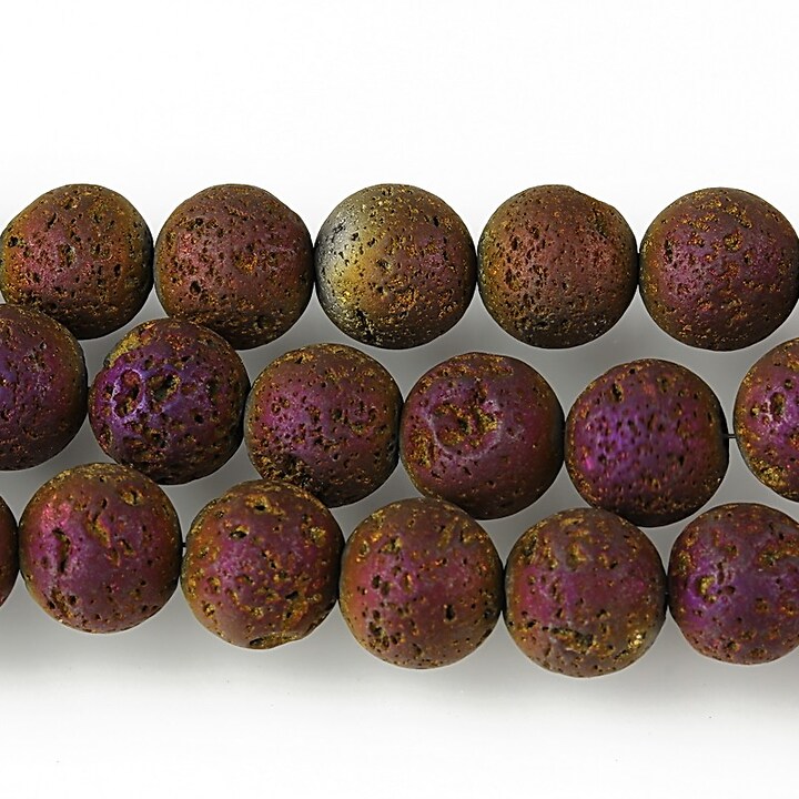 Margele lava electroplacata sfere 8mm - matte purple
