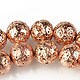 Margele lava electroplacata sfere 12mm - rose gold
