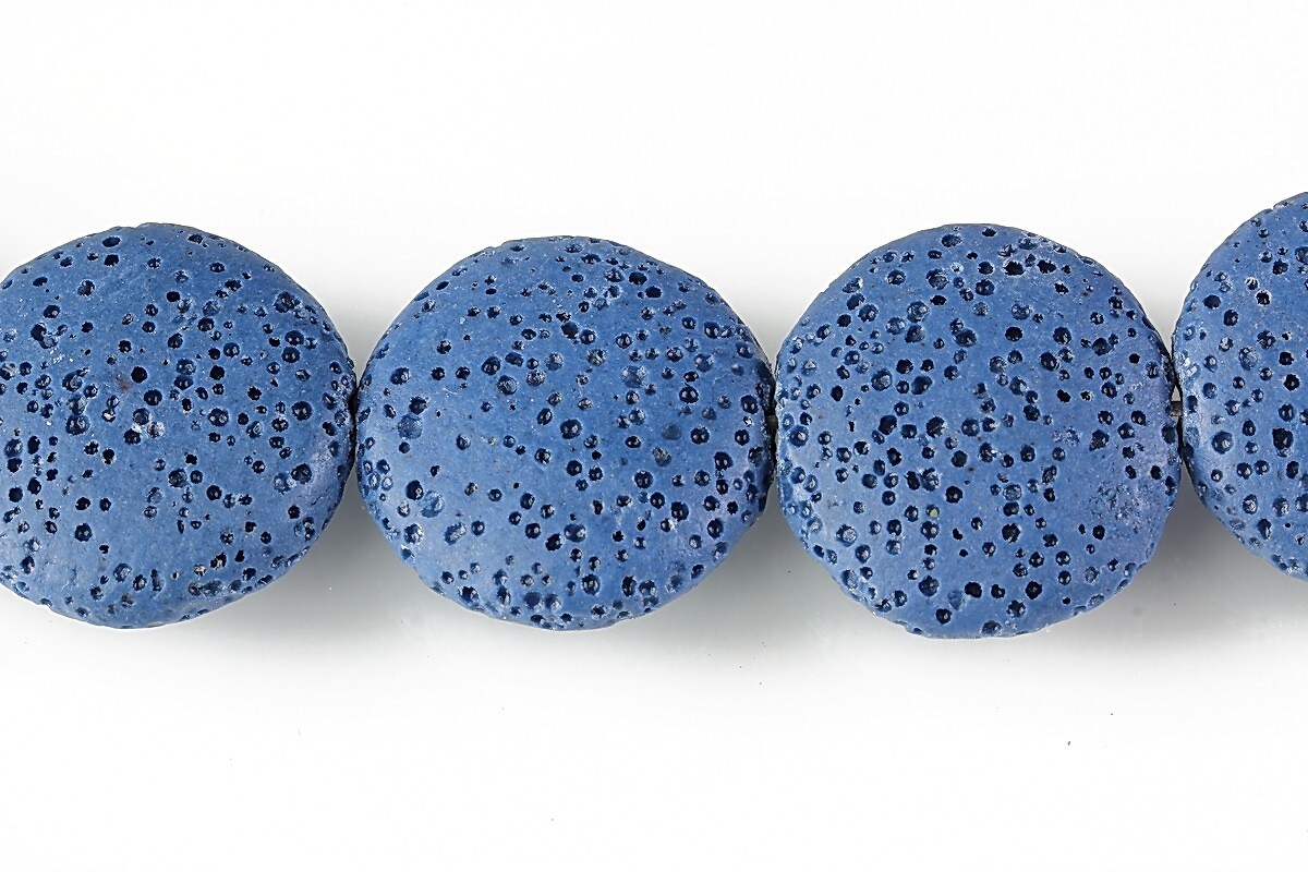 Margele lava colorata banuti 22mm - albastru inchis