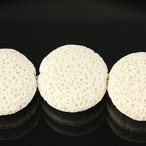 Margele lava colorata banuti 22mm - alb