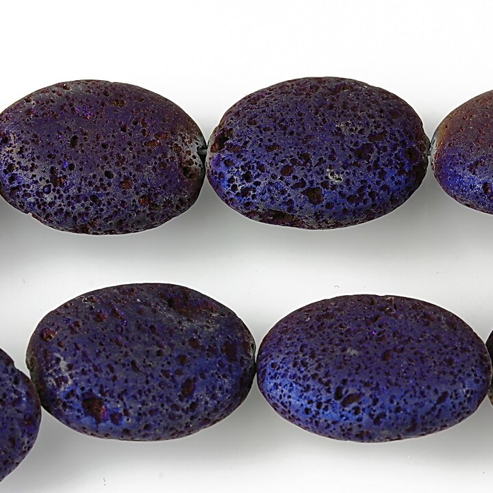 Margele lava electroplacata oval 19x14mm - matte purple