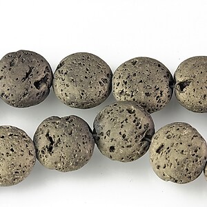 Margele lava electroplacata rotund 12-13mm - matte bronze