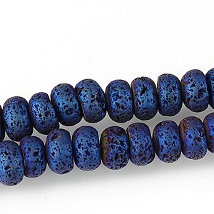 Margele lava electroplacata rondele 5x8mm - matte blue