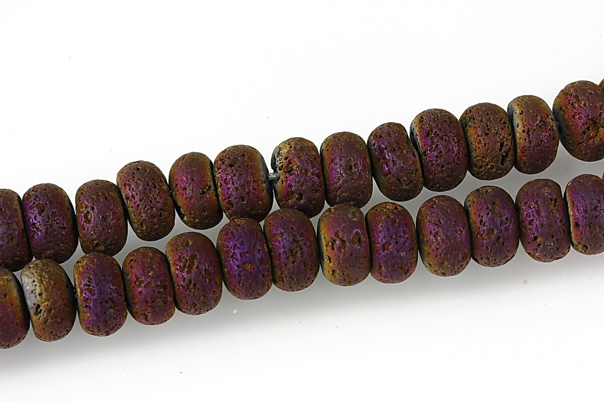 Margele lava electroplacata rondele 5x8mm - matte purple