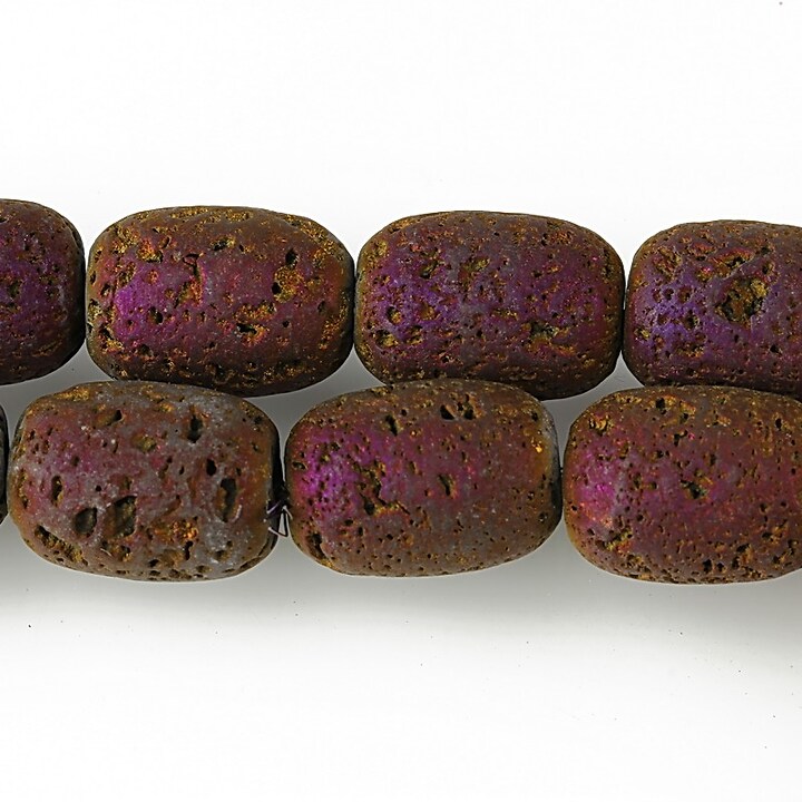 Margele lava electroplacata tub 14x10mm - matte purple