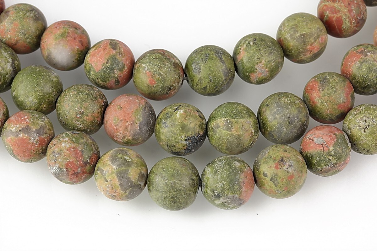 Unakite frosted (mate) sfere 8mm