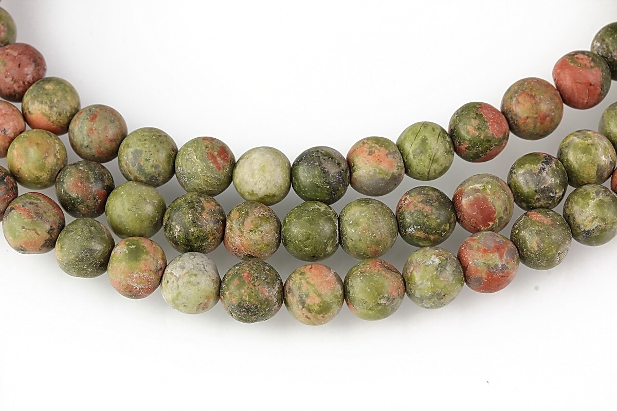 Unakite frosted (mate) sfere 6mm