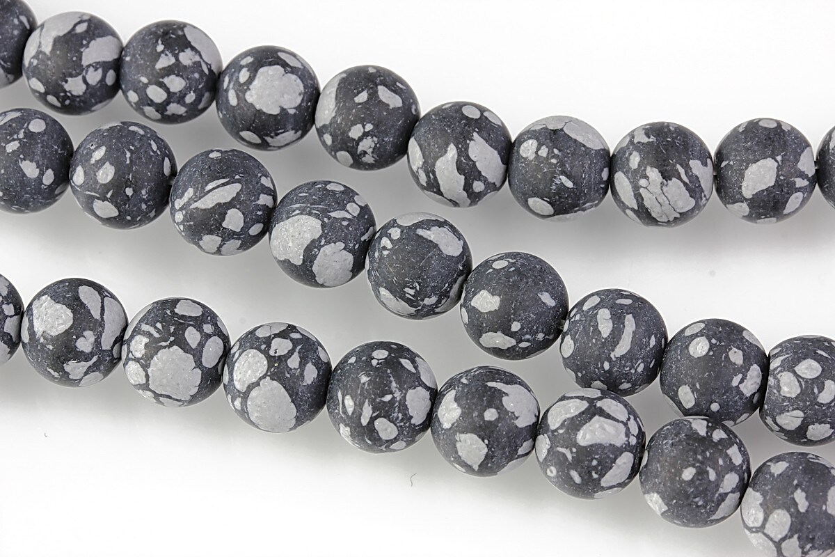 Snowflake obsidian frosted (mat) sfere 8mm