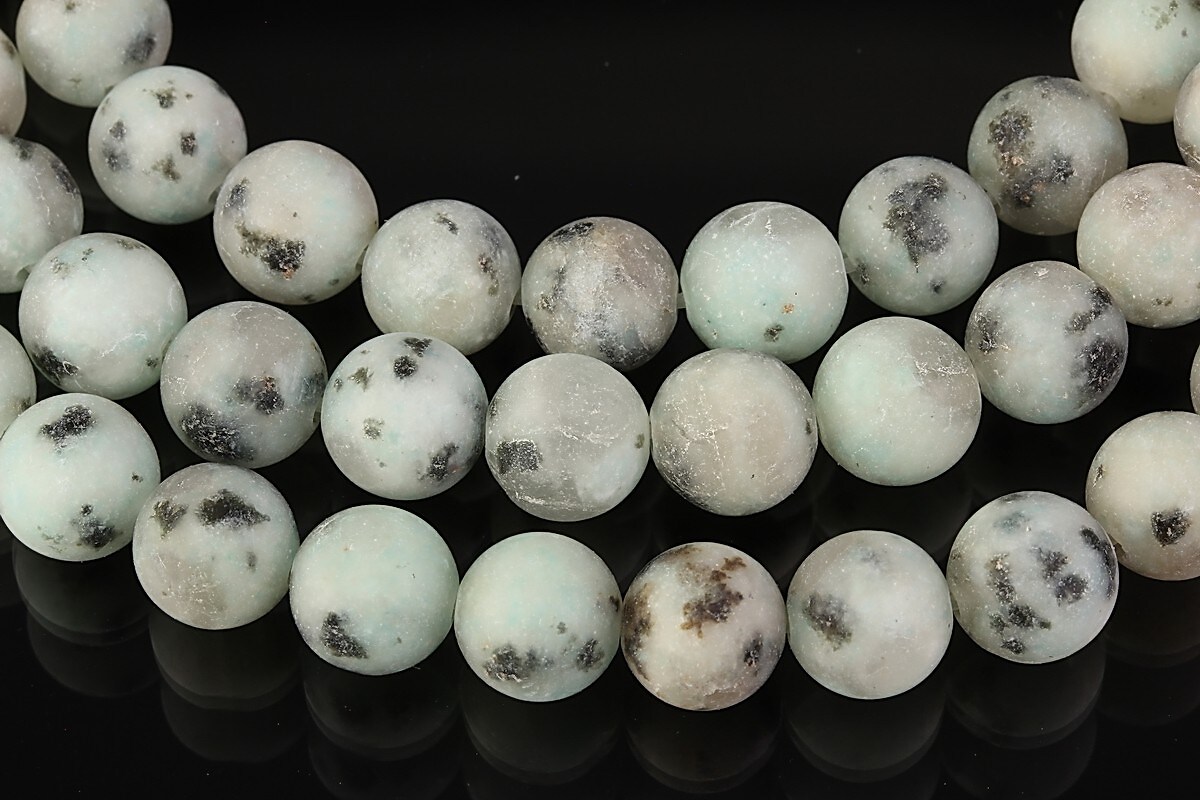 Sesame Jasper bleu frosted (mat) 8mm