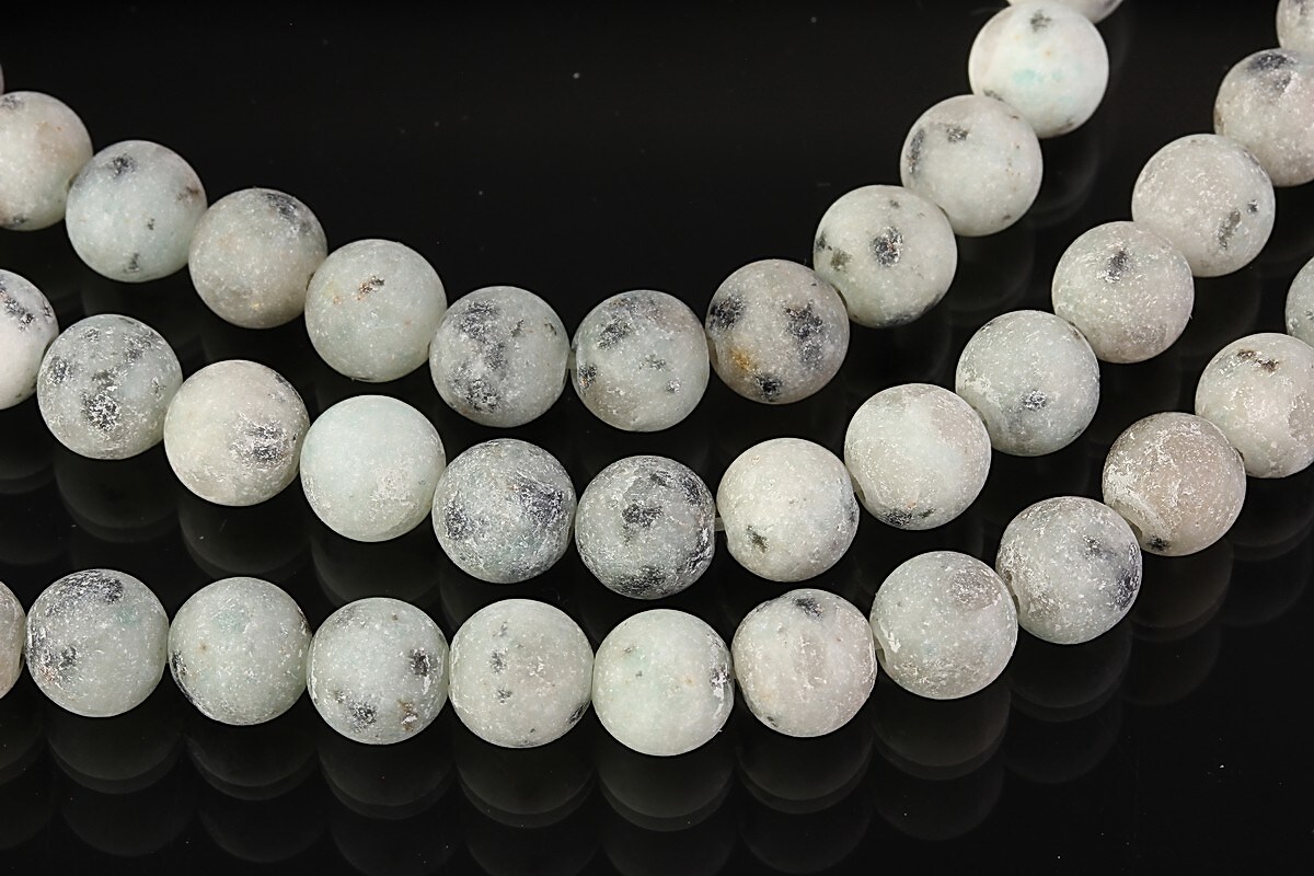 Sesame Jasper bleu frosted (mat) 6mm