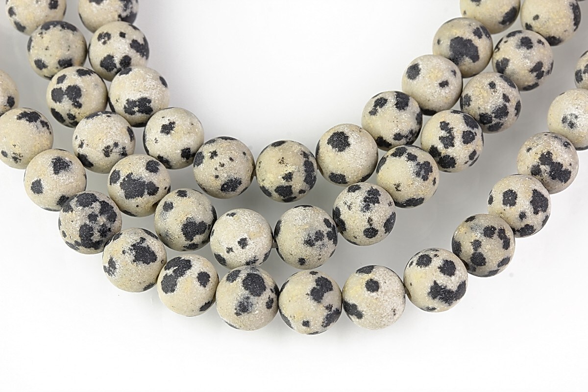 Jasp Dalmatian frosted (mat) sfere 6mm