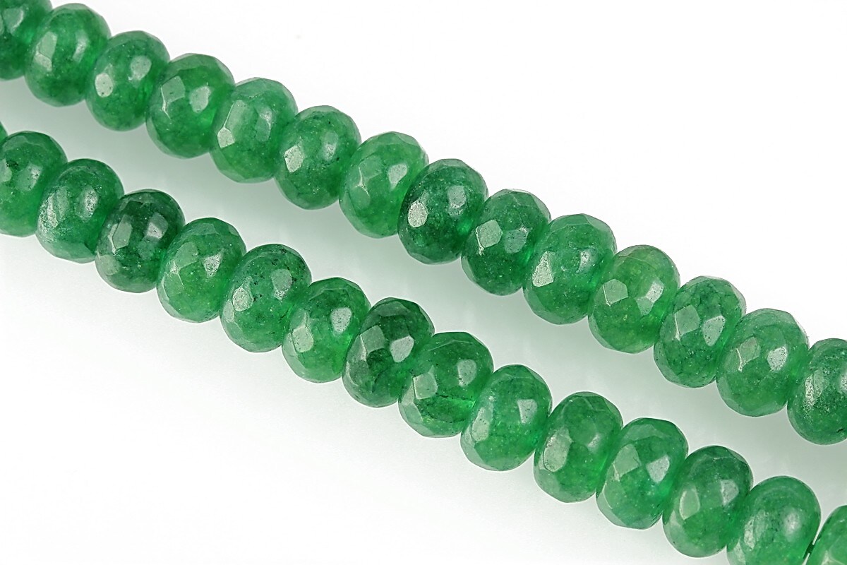 Jad colorat rondele fatetate 5-6x8mm - verde inchis