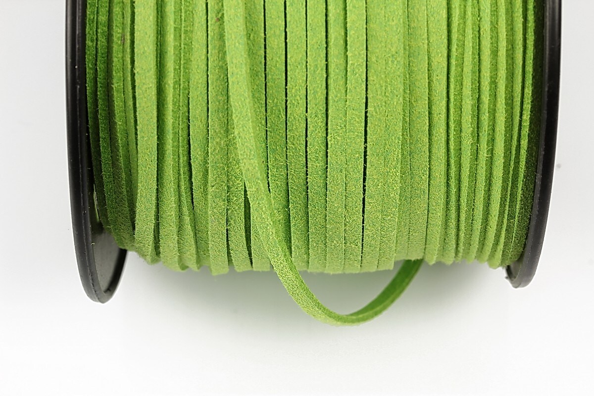 Snur suede (imitatie piele intoarsa) 3x1mm, verde deschis (5m)
