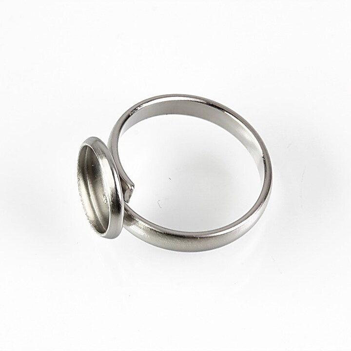 Baza inel reglabila otel inoxidabil 304, cabochon 10mm