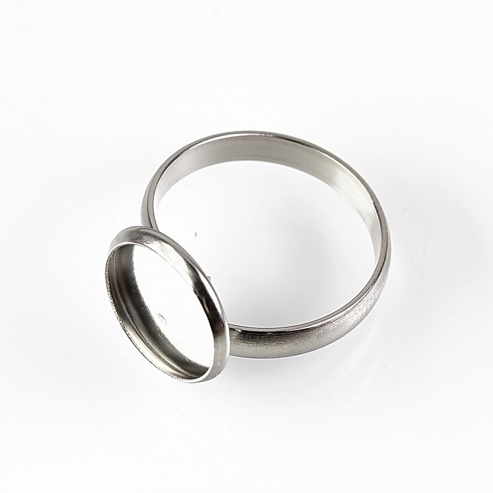 Baza inel reglabila otel inoxidabil 304, cabochon 12mm