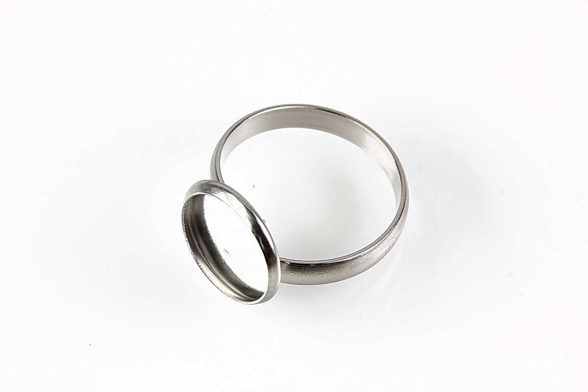Baza inel reglabila otel inoxidabil 304, cabochon 12mm