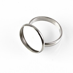 Baza inel reglabila otel inoxidabil 304, cabochon 16mm