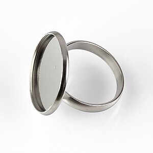 Baza inel reglabila otel inoxidabil 304, cabochon 20mm