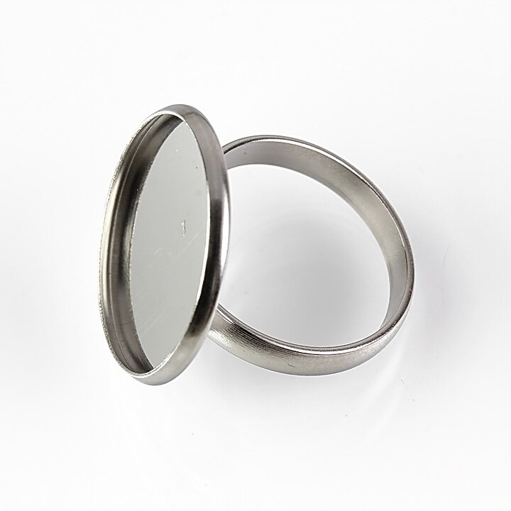 Baza inel reglabila otel inoxidabil 304, cabochon 20mm