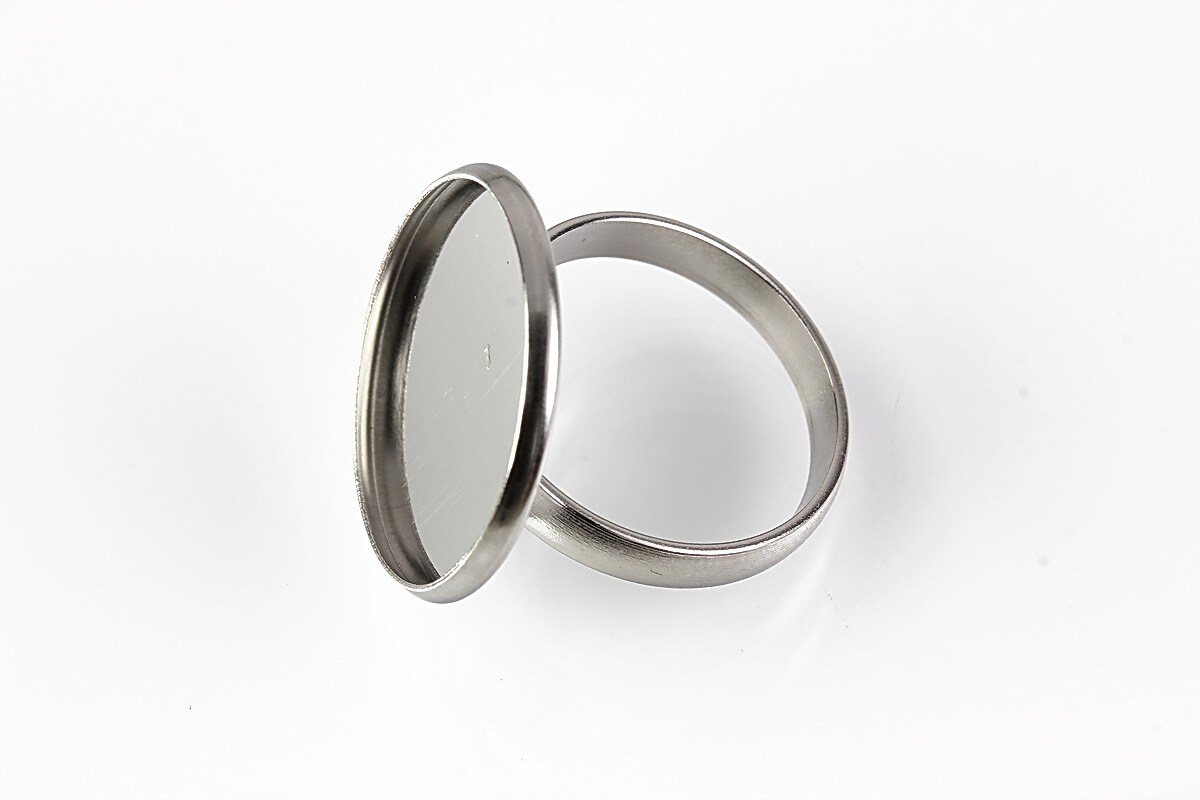 Baza inel reglabila otel inoxidabil 304, cabochon 20mm