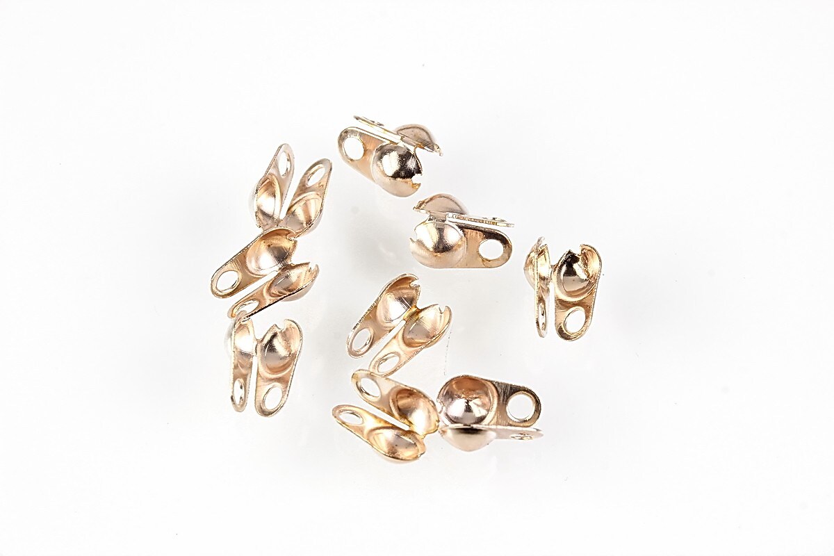 Capat de nod rose gold 6mm, interior 4,5mm (50buc.)