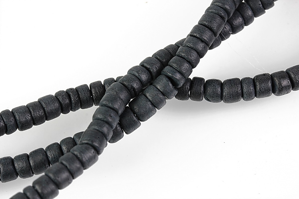 Mărgele mărgele lemn cocos negru rondele aprox. 2-5 × 5 mm (sirag)