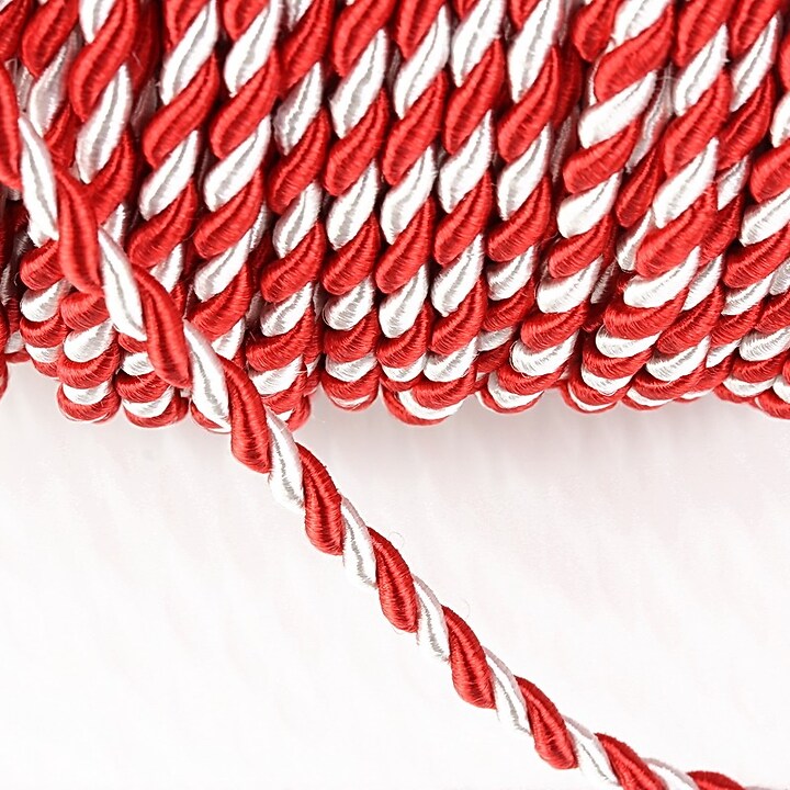 Snur Martisor impletit, la metru, snur alb si rosu, grosime 3mm (1m)