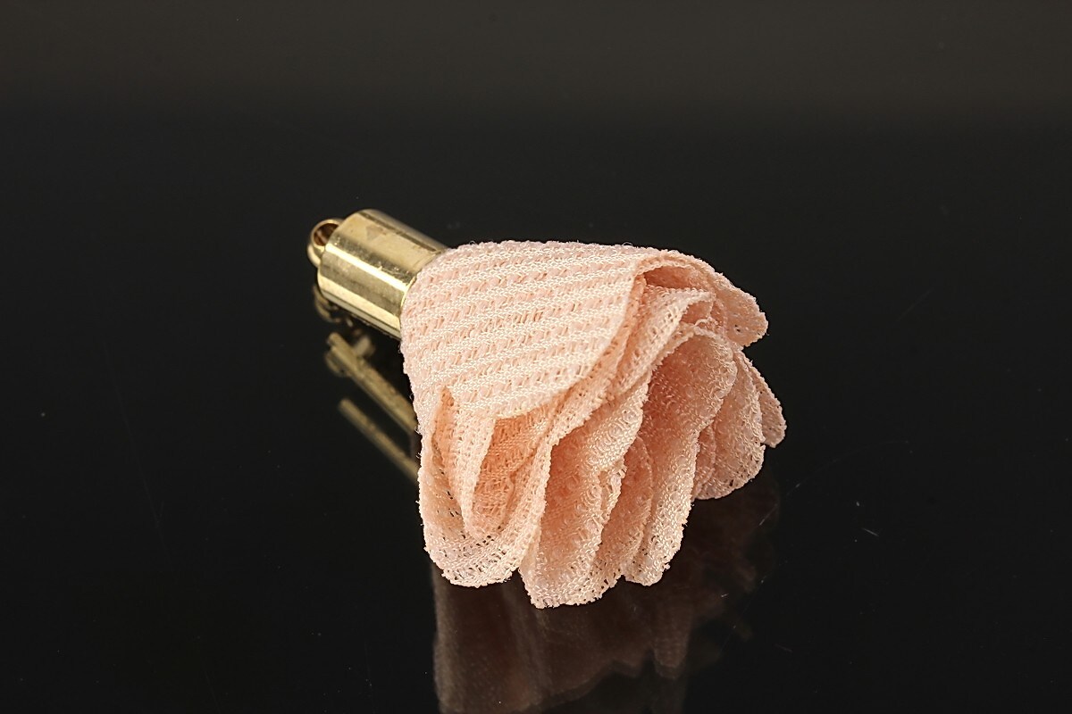 Pandantiv material textil si agatatoare aurie 28~30x28~30mm - blush