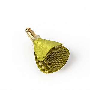Pandantiv material textil si agatatoare aurie 22~24x10~14mm - verde olive