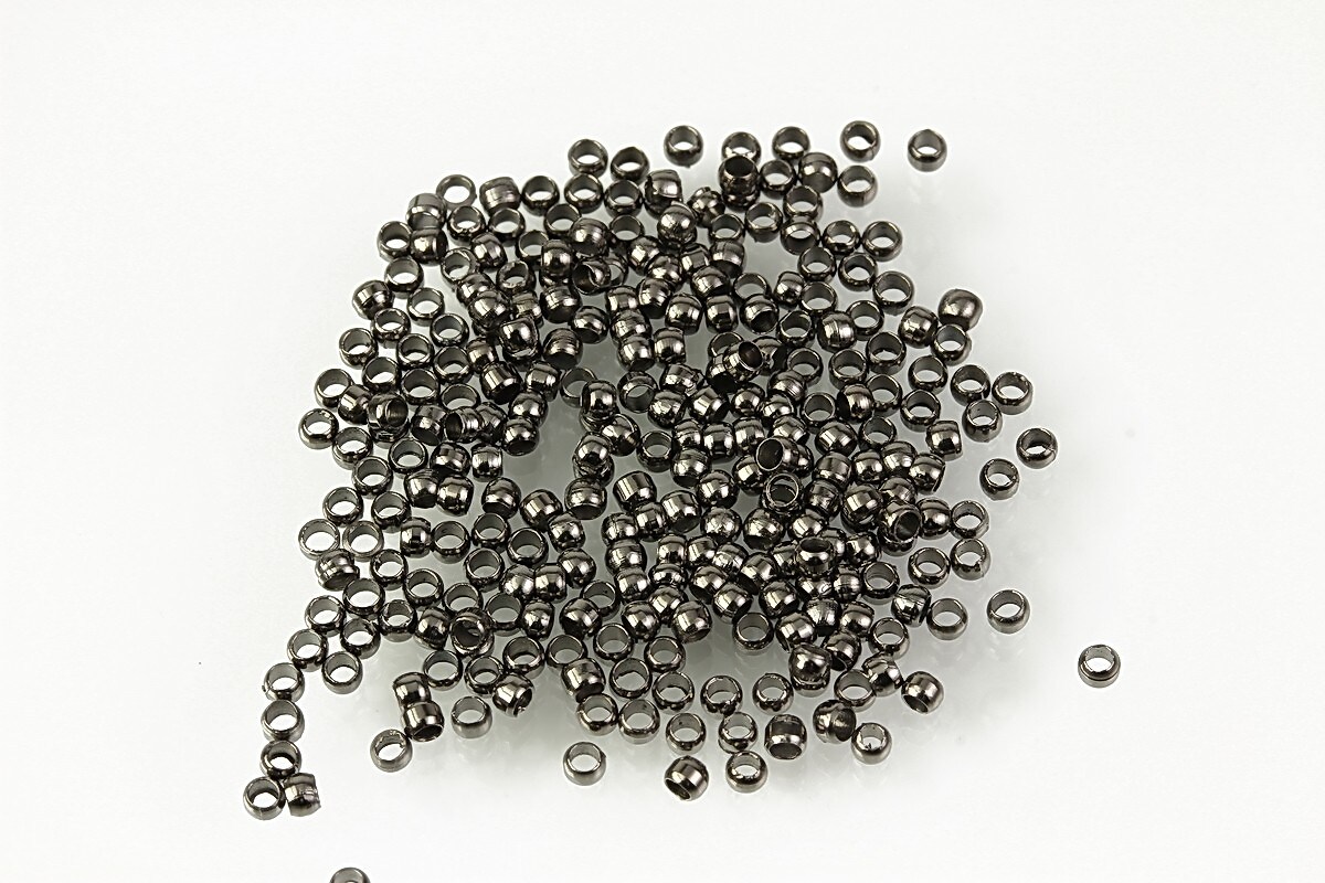 Crimp gun metal 2mm (3g - aprox. 300 buc.)