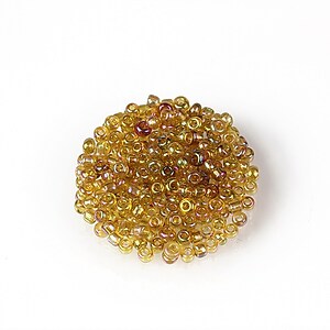 Margele de nisip 2mm (50g) - cod 644 - auriu transparent cu reflexii multicolore