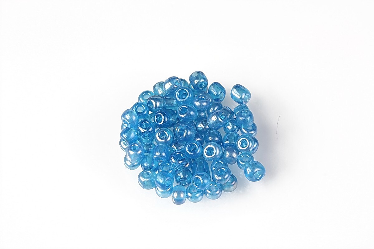 Margele de nisip 4mm  (50g) - cod 663 - albastru deschis lucios AB