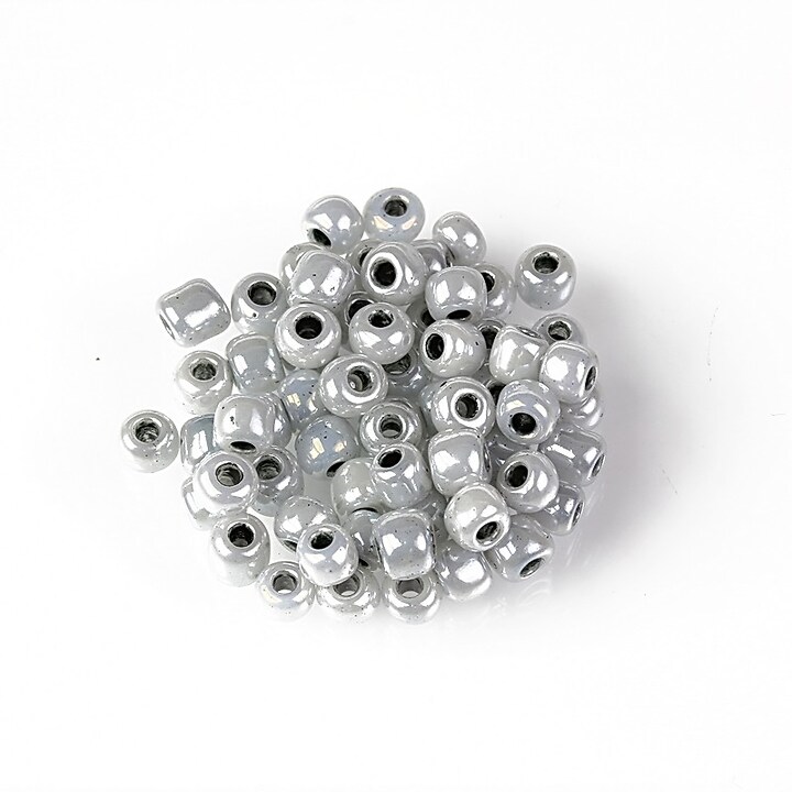 Margele de nisip 4mm (50g) - cod 685 - gri deschis perlat