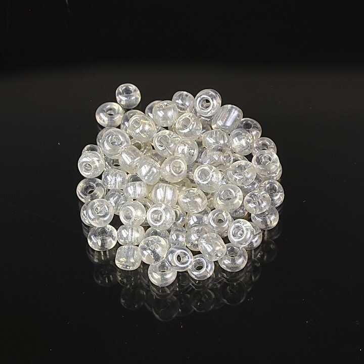 Margele de nisip 4mm (50g) - cod 689 - alb transparent lucios