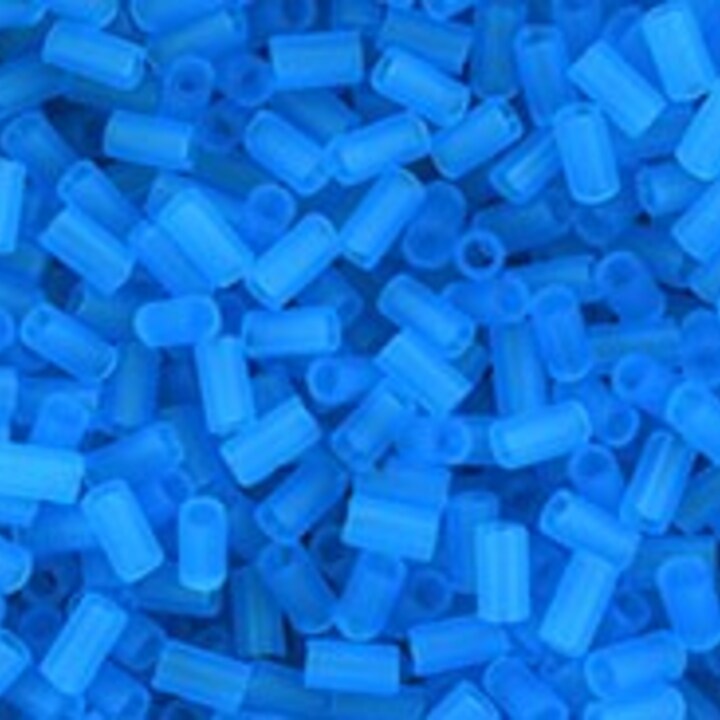 Margele Toho BUGLE 3mm - Transparent-Frosted Dk Aquamarine