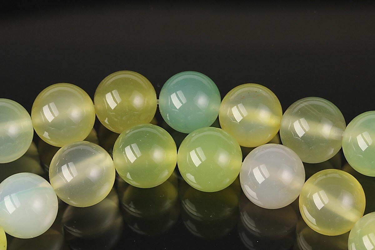 Agate verde galbui sfere 10mm