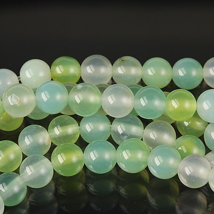 Agate verde galbui sfere 6mm