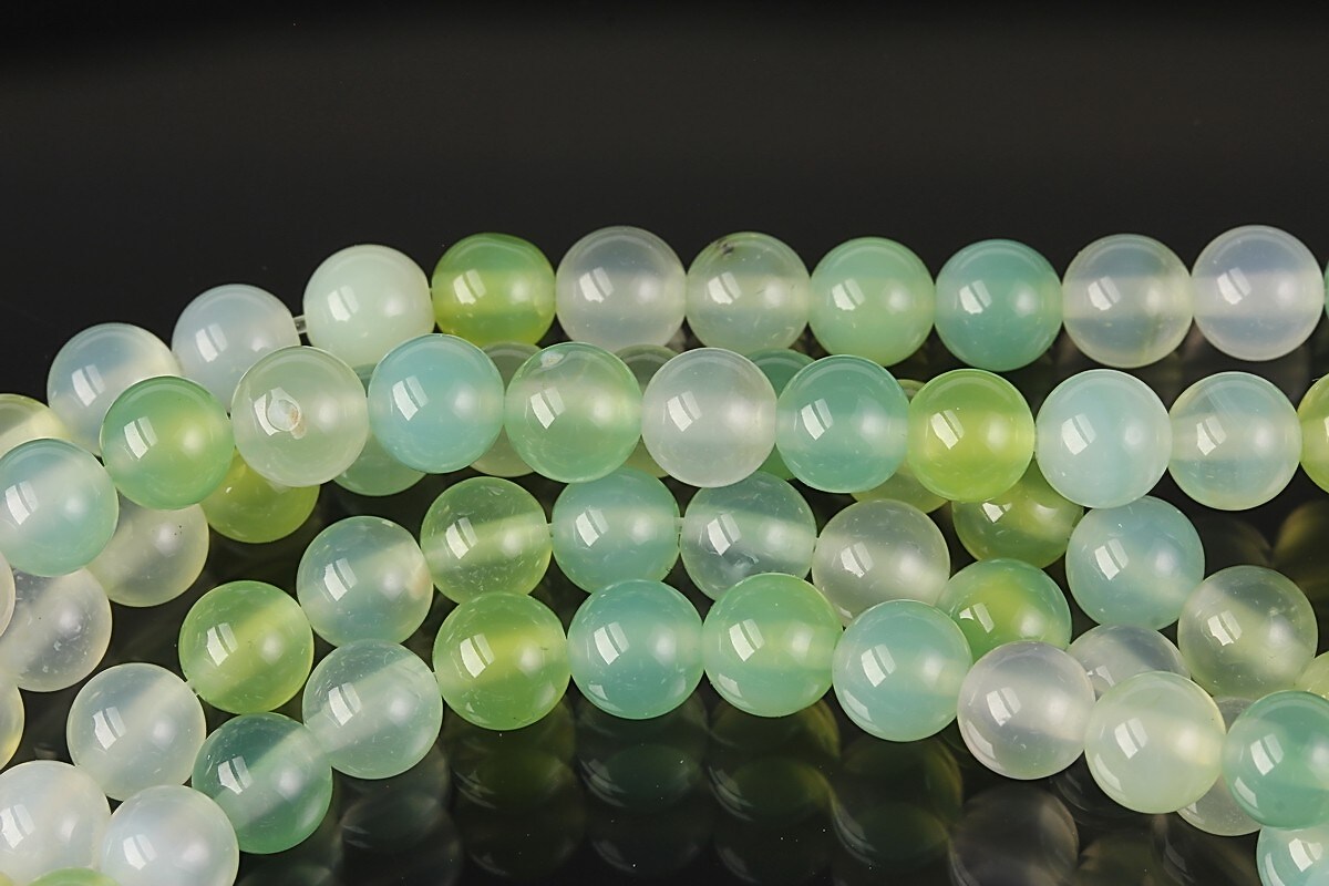 Agate verde galbui sfere 6mm