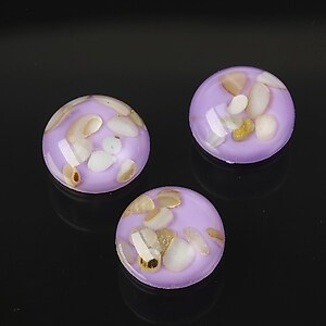 Cabochon rasina cu sidef natural in interior 14mm - mov