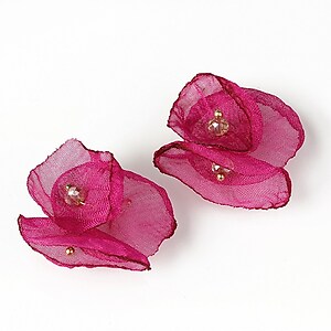 Pandativ chiffon si cristale 25-30mm - fucsia