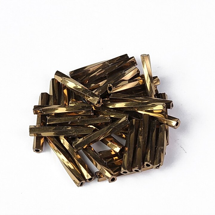 Margele de nisip BUGLE twisted 12mm (10g) - cod 694 - aramiu