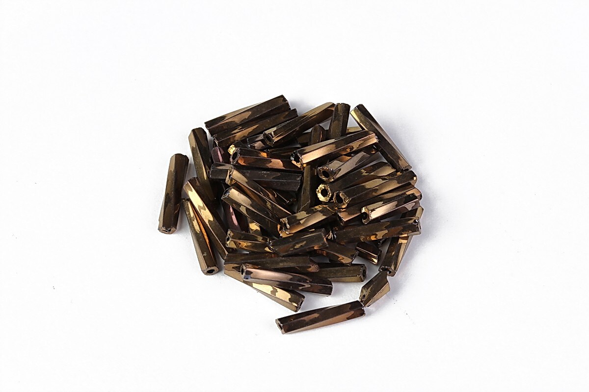 Margele de nisip BUGLE twisted 9mm (10g) - cod 700 - aramiu