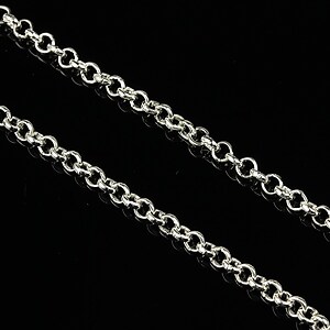 Lant argintiu zale rotunde 3mm (49cm)