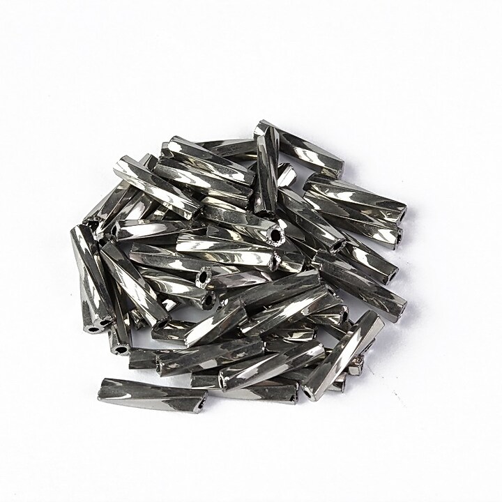Margele de nisip BUGLE twisted 9mm (10g) - cod 702 - hematit
