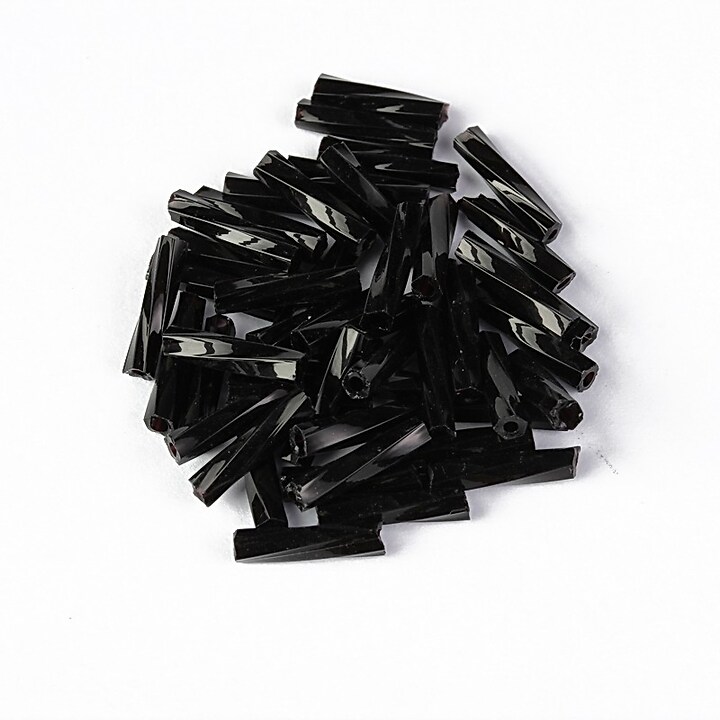 Margele de nisip BUGLE twisted 9mm (10g) - cod 703 - negru