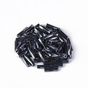 Margele de nisip BUGLE twisted 6mm  (10g) - cod 705 - negru albastrui