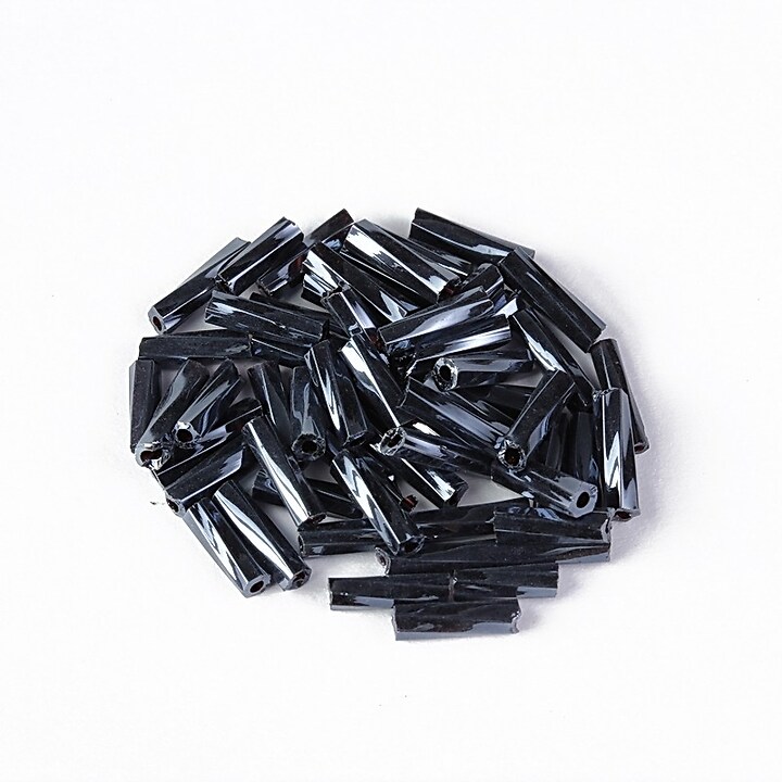 Margele de nisip BUGLE twisted 6mm (10g) - cod 705 - negru albastrui