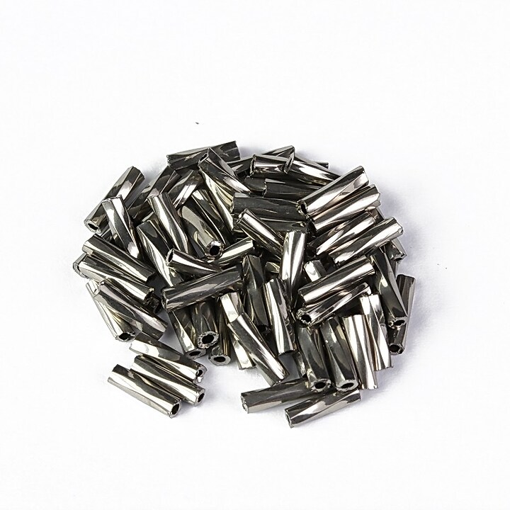 Margele de nisip BUGLE twisted 6mm (10g) - cod 706 - hematit
