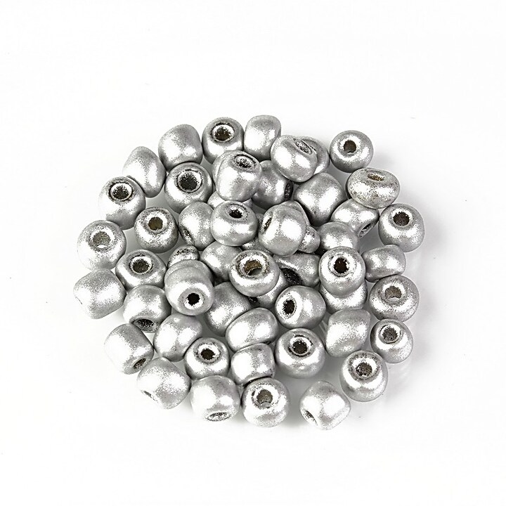 Margele de nisip 4mm (50g) - cod 718 - argintiu frosted